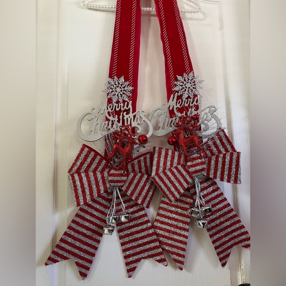 Over The Door Double Christmas Swag. 
Christmas Bow/ Wreath /Ribbon Swag custom